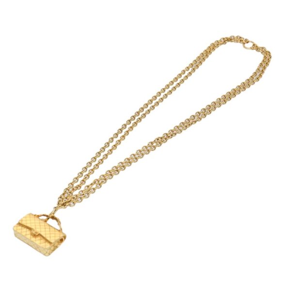 CHANEL Necklace Gold Tone CC Auth hk964V - Picture 1 of 12